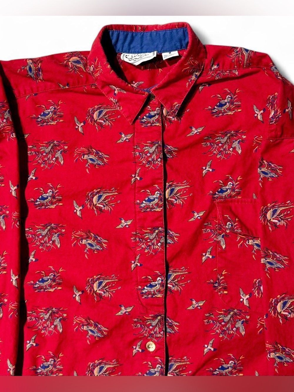 VINTAGE 90s DUCK AOP BUTTON-UP KYOTO KASUALS SHIRT MEDUIM